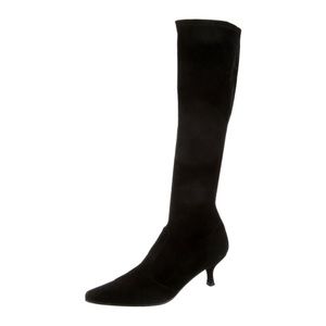 Stuart Weitzman Suede Black Knee High Boots Size 8